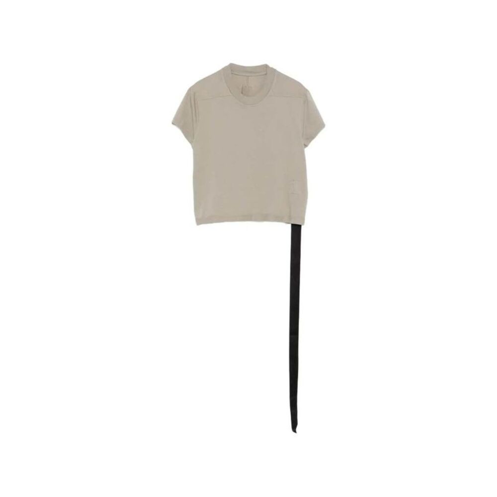 Rick Owens Women Rick Owens Drkshdw Women Ribbed-Trim T-Shirt With Hanging Strap